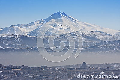 Snowy mountain Stock Photo