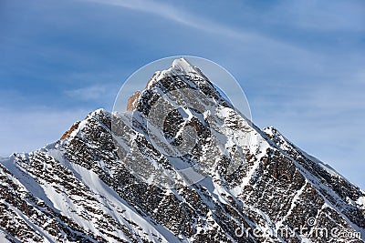 Snowy mountain peak Stock Photo