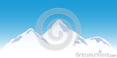 Snowy mountain peaks Vector Illustration