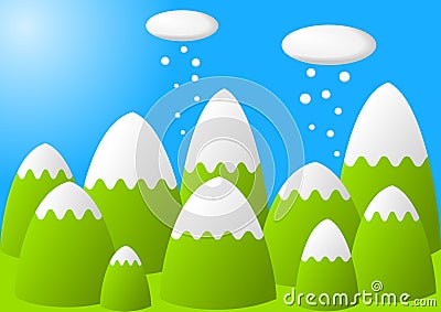 Snowy Mountains Vector Illustration