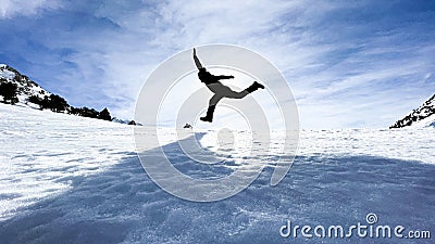 Snowy mountains give people different energy and dynamism Stock Photo