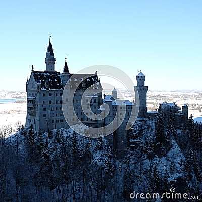 Snowy Neuschwanstein Castle during Winter Editorial Stock Photo