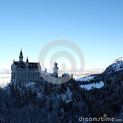Snowy Neuschwanstein Castle during Winter Editorial Stock Photo