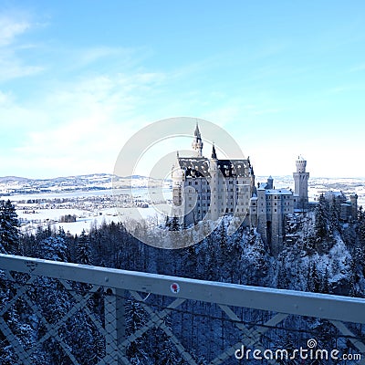 Snowy Neuschwanstein Castle during Winter Editorial Stock Photo
