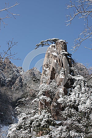 Snowy Outcrop Stock Photo