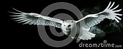 Snowy Owl Soaring. Snowy Owl in flight 19 Stock Photo