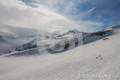 Snowy peaks on Elbrus, Russia Stock Photo