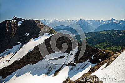Snowy ridgeline Stock Photo