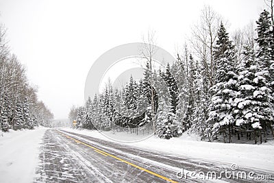 Snowy road Stock Photo