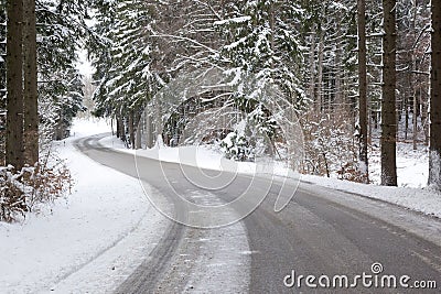 Snowy road Stock Photo