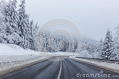 Snowy road Stock Photo