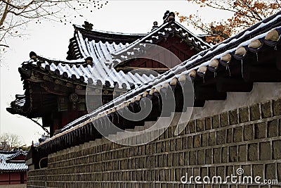 Royal Palace Changgyeonggung in winter, Seoul, Korea Stock Photo