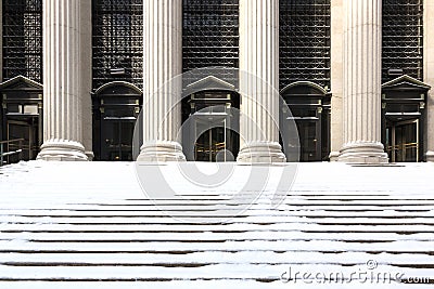 Snowy Steps - NYC Stock Photo