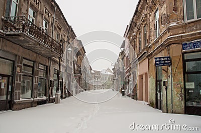 Snowy street Editorial Stock Photo