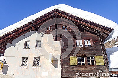 Snowy winter panorama of the valley Editorial Stock Photo