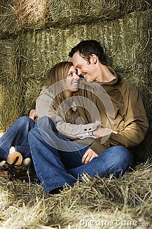 Snuggling couple. Stock Photo