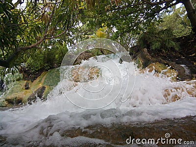 Soa Mengeruda hot springs in Bajawa, East Nusa Tenggara, Indonesia with clear water and beautiful views Stock Photo