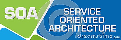 SOA - Service Oriented Architecture Green Blue Rounded Squares Stock Photo