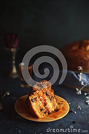 Soaked Rum Cake Stock Photo