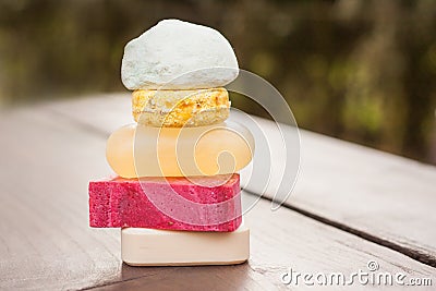 A selection of soap bars Stock Photo