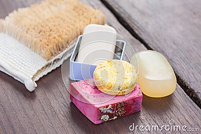 A selection of soap bars Stock Photo