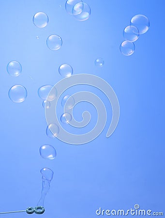 Soap bubble in the blue background sphere color ball, round, circle Stock Photo