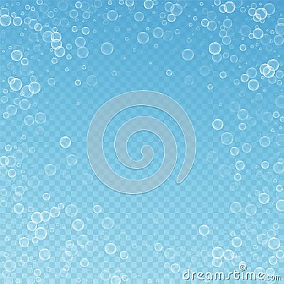 Soap bubbles abstract background. Blowing bubbles Vector Illustration