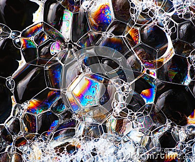 Soap bubbles abstract colorful macro structure Stock Photo
