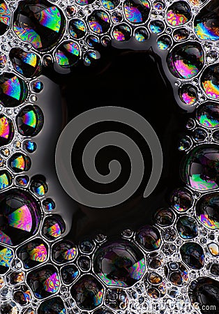 Soap bubbles abstract colorful macro structure Stock Photo