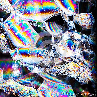 Soap bubbles abstract colorful macro structure Stock Photo