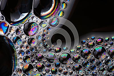 Soap bubbles abstract macro structure copy space Stock Photo