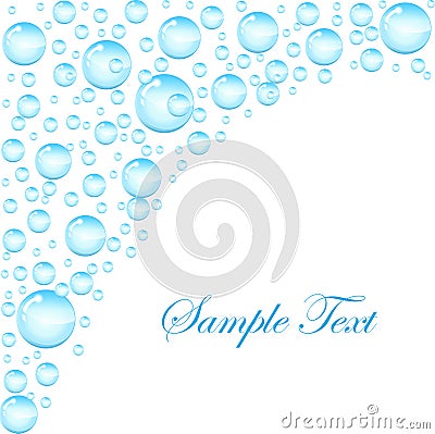 Soap bubbles background with space for text. Template for the text with soap bubbles, water droplets. vector illustration Vector Illustration