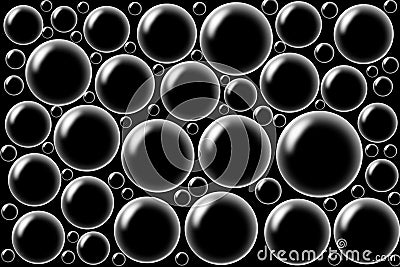 Soap bubbles on black background image .jpg Cartoon Illustration