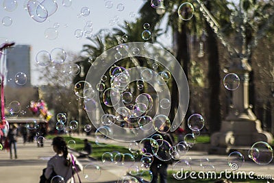 Soap bubbles close up Stock Photo