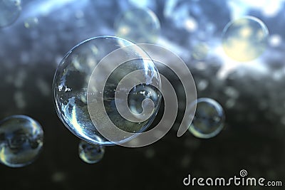 Captivating Soap Bubbles with Focused Elegance against a Serene Park Backdrop Stock Photo