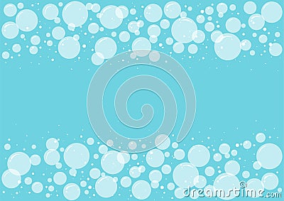 Soap bubbles and foam background, laundry vector concept, transparent suds pattern, soapy border Vector Illustration