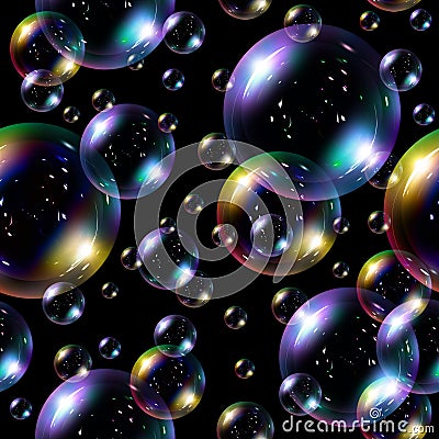 Soap bubbles seamless background. Stock Photo