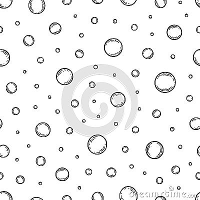 Soap bubbles. Seamless pattern. Cleaning concept. Water background. Hand drawn texture. Design wallpapers for prints bodycare, sha Stock Photo