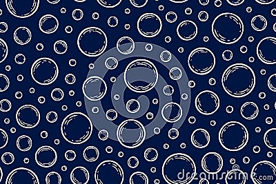 Soap bubbles. Seamless pattern. Cleaning concept. Water background. Hand drawn texture. Design wallpapers for prints bodycare, sha Vector Illustration