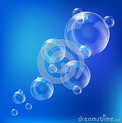 Soap Bubbles - vector Cartoon Illustration