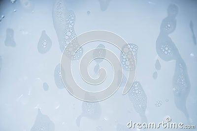 Soap detergent foam on glass Stock Photo