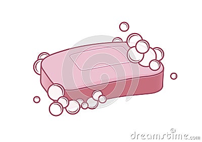 Soap with foam Vector Illustration