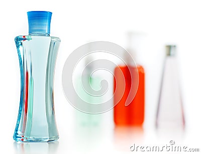 Soap / lotion / shampoo against white Stock Photo