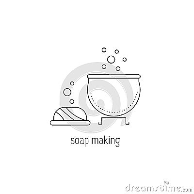 Soap making line icon Vector Illustration