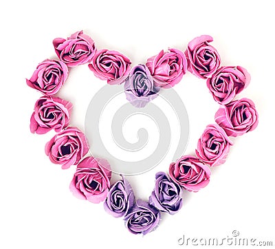 SOAP roses in form of heart Stock Photo