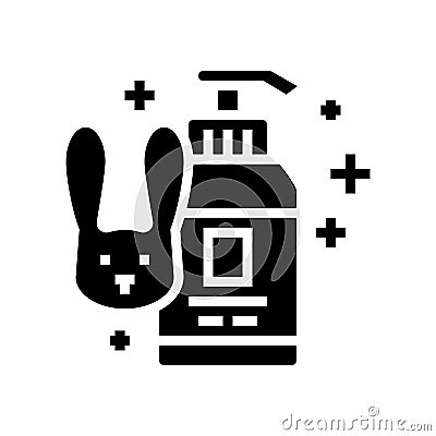 soap testing on rabbits glyph icon vector illustration Cartoon Illustration