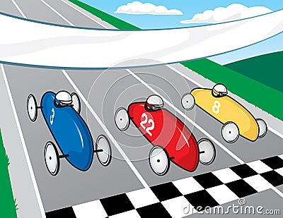 Soapbox Derby Race Vector Illustration