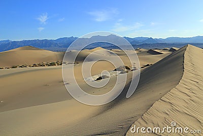 Death Valley National Park, Morning Light on Soaring Mesquite Flats Sand Dunes, California, USA Stock Photo