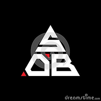 SOB triangle letter logo design with triangle shape. SOB triangle logo design monogram. SOB triangle vector logo template with red Vector Illustration