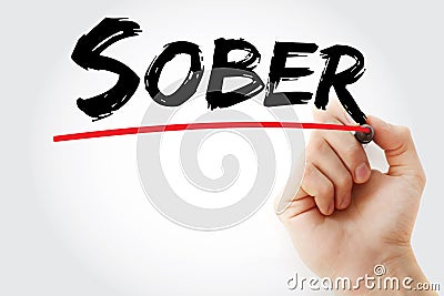 Sober text with marker Stock Photo